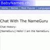 Chatbot NameGuru, chatbot, chat bot, virtual agent, conversational agent, chatterbot