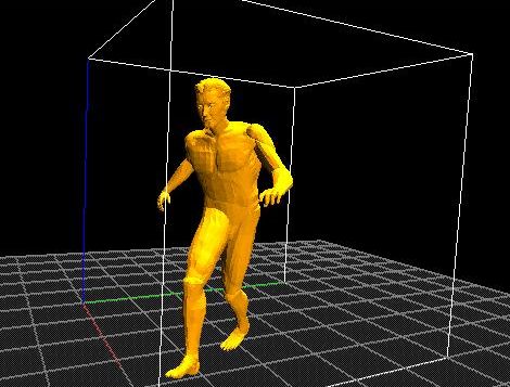 An example of a 3D human motion modelling system