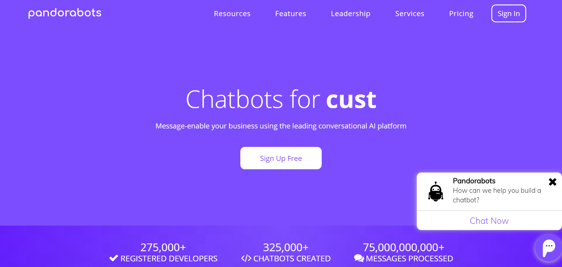 best customer service chatbot - Pandorabots