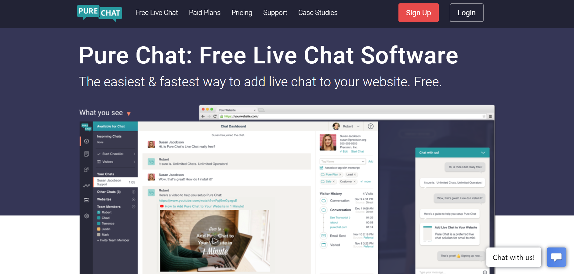 best live chat software - PureChat