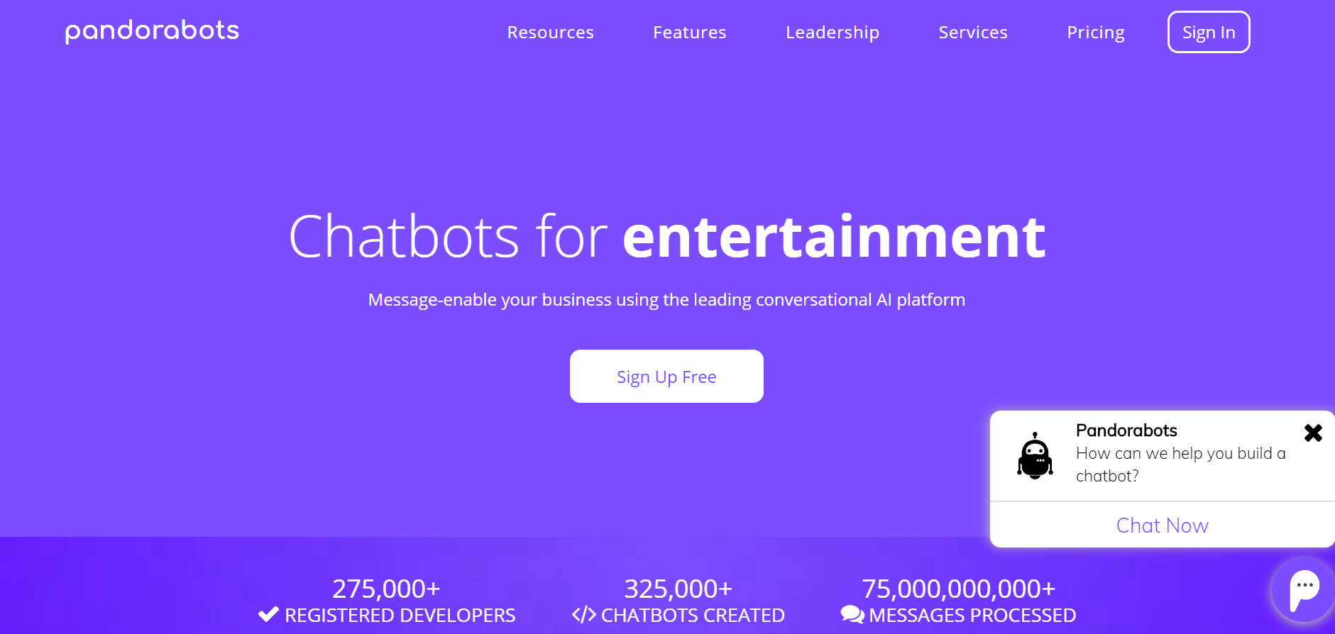 sales chatbot - Pandorabots